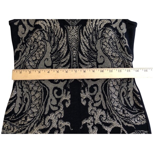 Roberto Cavalli Gold Black Knit Sleeveless Dress size 40 Wool Blend - Picture 10 of 12